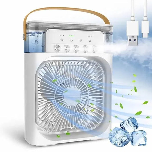 Mini Cooler for Room Cooling Portable Mini Fan Cooler with 7 Colors LED Light